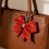 Shining Fabric Bowknot Keychain Secure Alloy Hook-Silver 7