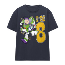 (L, Deep Navy) Toy Story Womens/Ladies I'm 8 Buzz Lightyear Birthday T-Shirt
