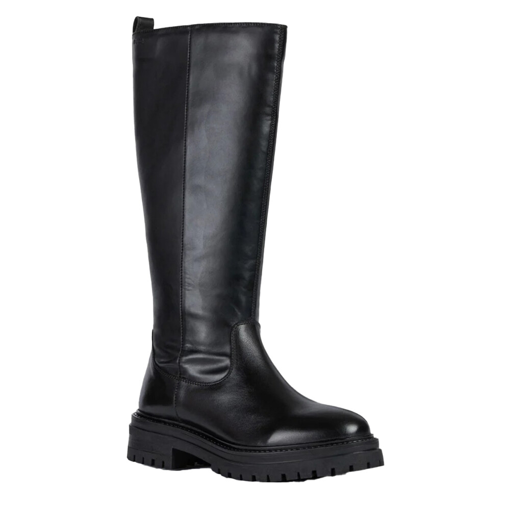 Geox (7.5 Uk, ) Womens/Ladies D Iridea C Leather Knee-High Boots Black
