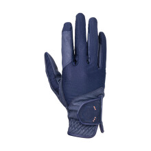(XS, Navy/Rose Gold) Coldstream Childrens/Kids Next Generation Blakelaw Diamante Riding Gloves