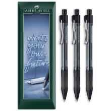Faber-Castell Beyond Gel Pen 0.4mm Fine Black Pack of 3