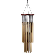 Gouden windgong, muzikaal gestemde aluminium buizen voor een heldere klank en artistieke decoratie, creëert een aangename sfeer in binnen- en