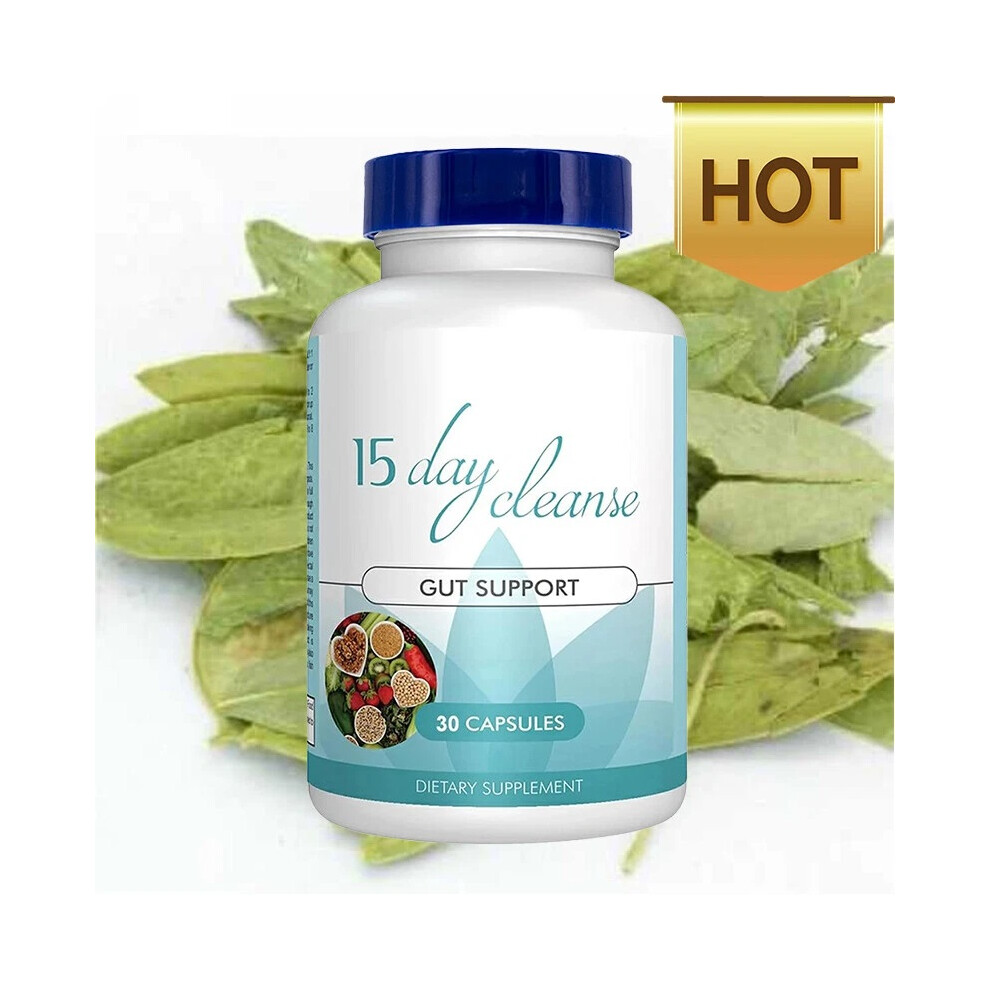 (2Pcs) 15-Day Cleanse - Gut and Colon Support - Senna Leaf, Probiotics 30Caps