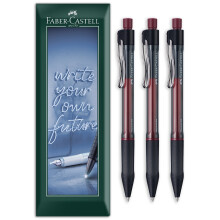 Faber-Castell Beyond Gel Pen 0.4mm Fine Red Pack of 3