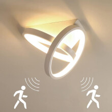 Plafonnier LED avec détecteur de mouvement et capteur crépusculaire pour couloir, garage, balcon