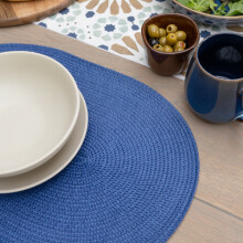 d-c-fix Deep Blue 44 x 29cm Oval Weave Placemats Set of 4