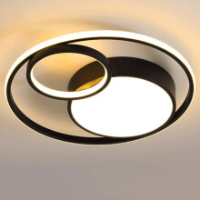 Plafonnier LED rond noir moderne à intensité variable avec 3 couleurs pour îlot de cuisine, bar, restaurant