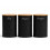 Oypla Oypla 5pc Black Bamboo Lid Kitchen Canister Storage Tin Set Bread Biscuits Tea Sugar Coffee 2