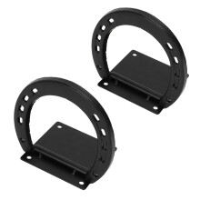 2er Pack Pferde-Tie-Ring aus Schwarzstahl 11,5 x 12,5 x 1,6 cm