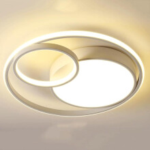 Plafonnier LED rond moderne, blanc, à intensité variable (3 couleurs), idéal pour îlot de cuisine, bar, restaurant