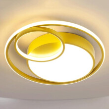Plafonnier LED rond doré moderne à intensité variable avec 3 couleurs pour îlot de cuisine, bar, restaurant