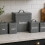 Oypla Oypla 5 Piece Grey Kitchen Canister Storage Tin Set Bread Biscuits Tea Sugar Coffee 10