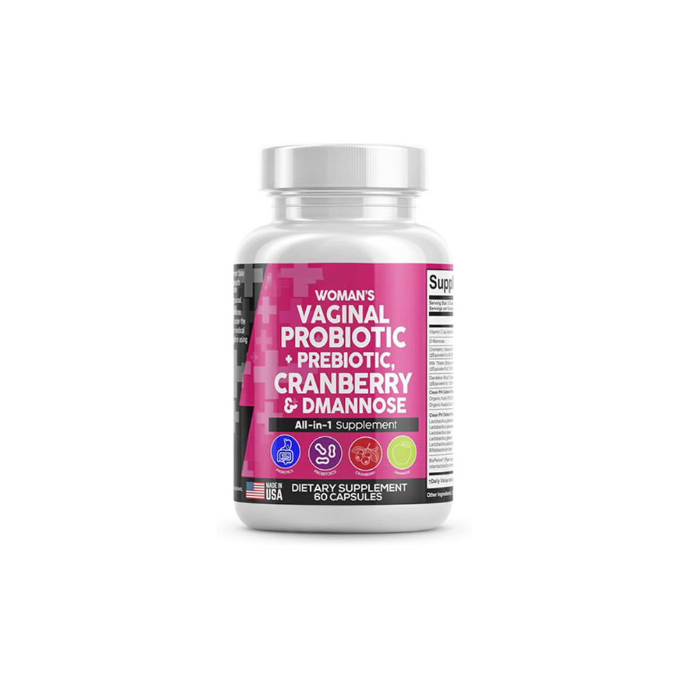 (1Pc) Womenâs All-in-One Probiotic Supplement, with Prebiotics, Cranberry and D-Mannose, for Feminine and Digestive Wellness, 60 Capsules