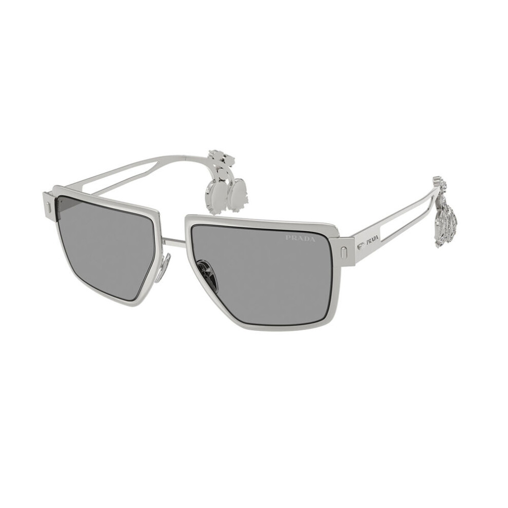 Prada Silver/Grey Pr D56s 1Bc50q Woman Sunglasses Metal Squared Normal - Image 2