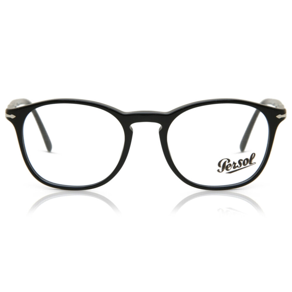 Persol Men's Black Po3007vm 95 Man Optical Frames Acetate Transparent Squared Normal - Image 4