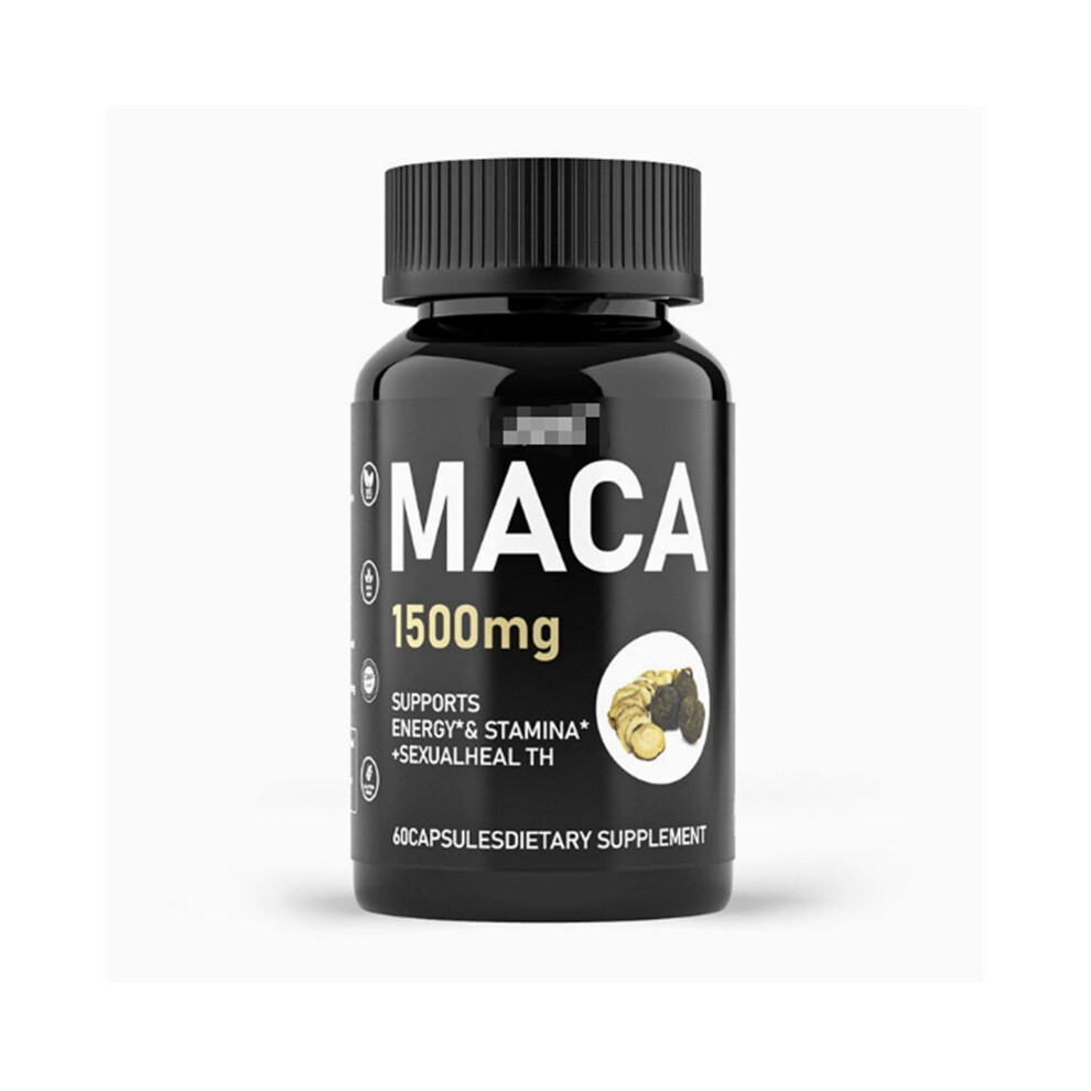 (1Pc) Maca Root 1500mg Daily Supplement, Natural Energy and Stamina Support for Menâs Wellness, 60 Capsules