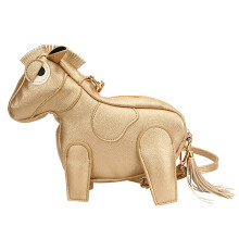 Sac à bandoulière sur le thème du cheval avec sangle amovible-Or