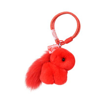 Premium Plush Furs Accessory Cuddly Horse Design Key Holder-Red