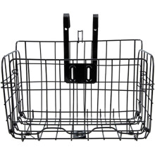 Odnímateľný čierny kovový košík na bicykel, predný a zadný držiak na bicykel, ľahký, horský, 990 g