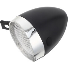 Professionele fietskoplamp met 3 verstelbare LED's in retrostijl, gemaakt van kunststof en eenvoudig zonder gereedschap te monteren.
