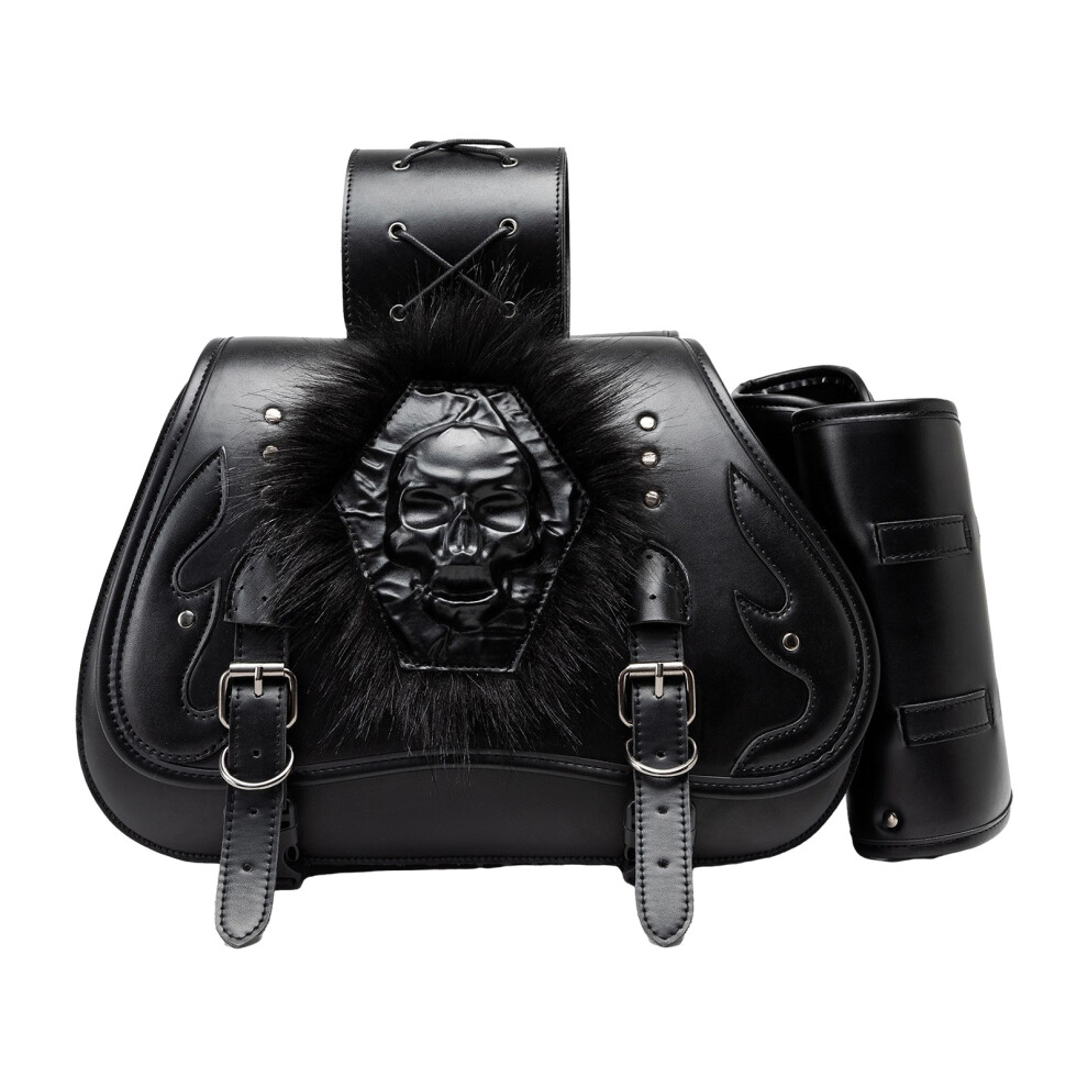 Motorcycle Pu Leather Bag Side Tail Luggage Tool Pouch Saddlebag 7627001485792