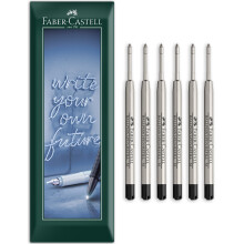 Faber-Castell Ballpoint Pen Refill Medium Nib Black Pack of 6