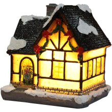Op batterijen werkend harsornament, verfijnde vorm met artistiek beschilderde patronen, ideaal als nachtlampje voor de slaapkamer, tafeldecoratie of