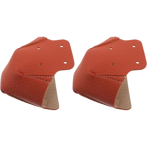 Pu Quad Roller Skate Toe Caps Protective Covers – Orange Artificial Leather Skating Toe Guards