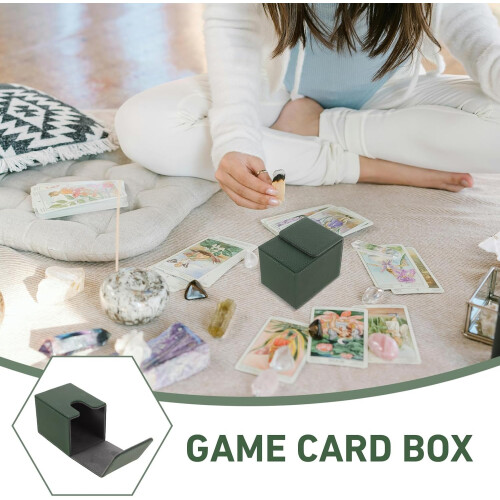 PU-Spielkarten-Organizerbox mit Magnetverschluss, grüner PU-Kartenhalter 2
