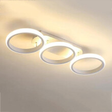 Moderne, runde, minimalistische weiße LED-Deckenleuchte mit 3 Leuchtenköpfen, weißes Licht für Wohnzimmer, Küche, Schlafzimmer