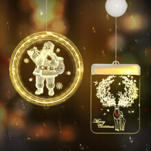 Kerstdecoratie, Artistic3D Design LED-acrylverlichting met batterijgevoede schakelaar voor eenvoudige installatie binnen en buiten, warm wit