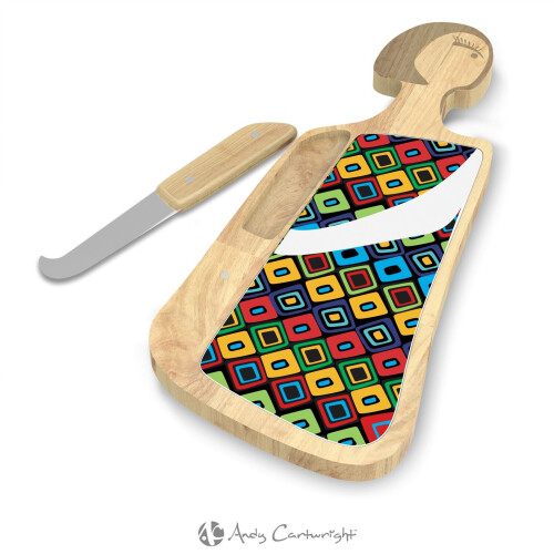 Oseasons Miss Smarty Pants Serving Board Set with Knife 1