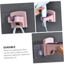 Support mural pour sèche-cheveux avec étagère de rangement, en plastique, pour meuble-lavabo de salle de bain. Installation sans perçage.