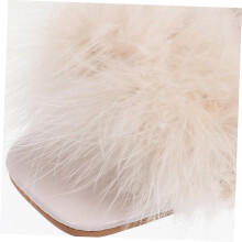 Sandalias de verano con tacón esponjoso para mujer, con detalles de cristal y pelo, ideales para relajarse al aire libre.