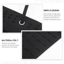 Hängender Ohrring-Organizer aus Filz, Hängender Ohrring- und Halskettenhalter, Schlichtes Design, Schwarz