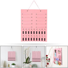 Pinkfarbene Filz-Hängetasche zur Aufbewahrung von Haarnadeln und Haaraccessoires mit Aufhängevorrichtung