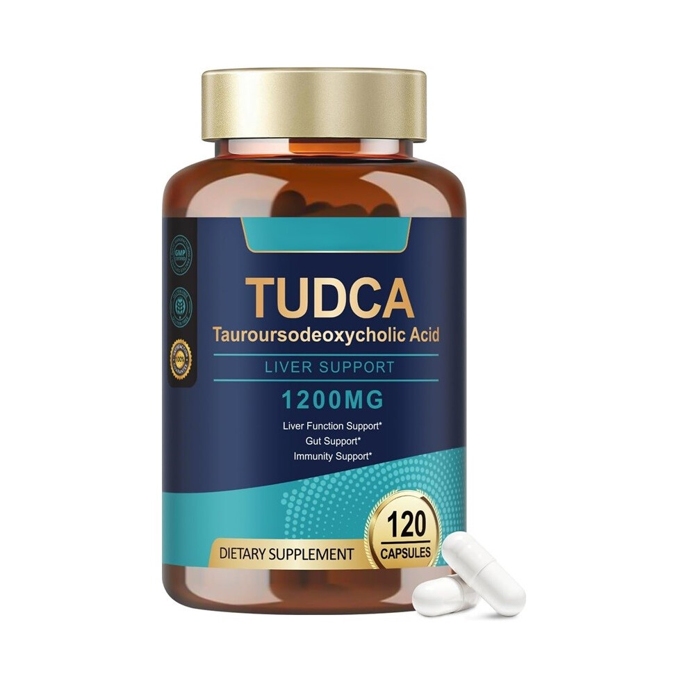 (1pc) TUDCA Bile Salts 1200mg (Tauroursodeoxycholic Acid),120 Capsules,Strength Pure TUDCA Liver Supplements