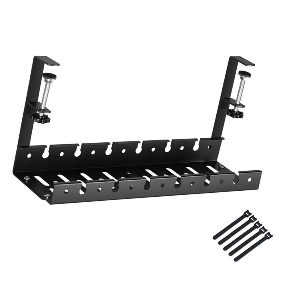 Adjustable Under Desk Cable Holder Management Tray-Black 40Cm 7627001512580