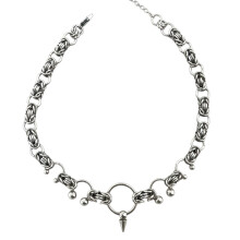 Edgy Gothic Horsehoe With Spikes Necklace For Rock Concerts And