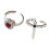 2PCS Elegant Gothic Love Rings Adjustable Alloy-Red silver 1