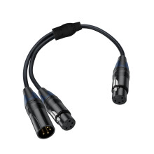 Durability 4Pin XLR Y Splitter Microphone Cable For-F