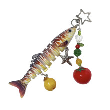 Hochwertiger Fisch-Schlüsselanhänger aus Kunststoff mit-Gelb