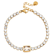 Sophisticated Zircon Studded Bracelet Adjustable-JDB0304015WT
