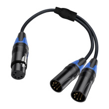 Heavy Duty 5Pin XLR Y Splitter 5Pin XLR Cable Mic Cable For-A