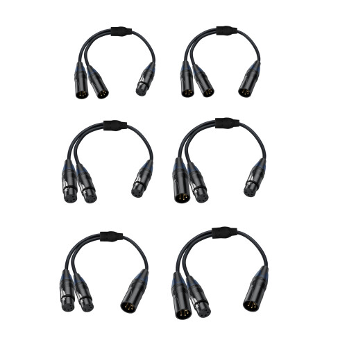 Durability 4Pin XLR Y Splitter Microphone Cable For-F 1