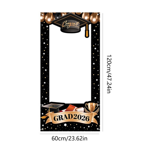 GRAD2026 Printed Fabric Backdrop For Commencement Photos And 2