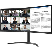 LG UltraWide Curved PC Monitor 34WR55QK, 34 inch, 1440p, 100Hz, 5ms Response Time, VA Panel, Smart Energy Saving, USB-C (65W Power Delivery)