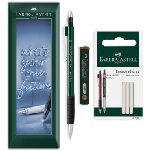 Faber-Castell Grip 1345 Mechanical Pencil Set Eraser, Leads Green