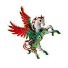 Fashionable Flying Horse Pin For Women Men Enamel-red green