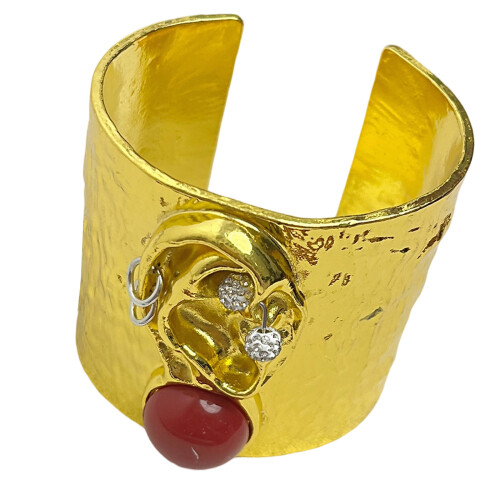 Elegant Wide Width Human Face Cuff Bangle Stylish Alloy-204